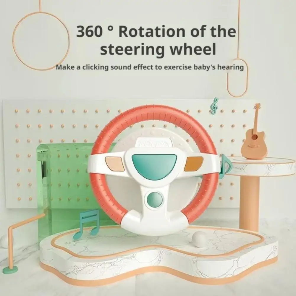 ของเล่นพวงมาลัยเด็กพร้อมเพลง ติดตั้งในรถยนต์ จำลองการขับรถ ของเล่นพวงมาลัยสำหรับเด็กวัยหัดเดิน 0-12 เดือน ของขวัญ