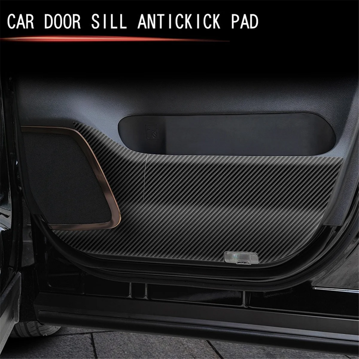 For Toyota Alphard 40 Series Soft Carbon Fiber Car Front Door Anti-Kick Panel Cover Decoration Sticker Car Accessories