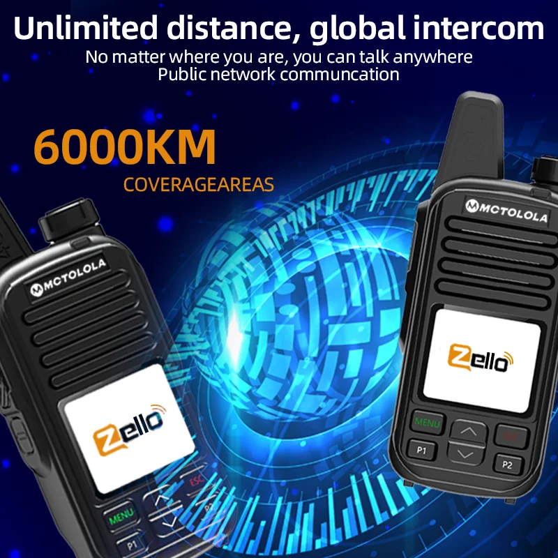 MOTOLOLA 4G Zello global de alta definición calidad de sonido walkie talkie Wi Fi Android Bluetooth tipo C carga rápida PTT Global