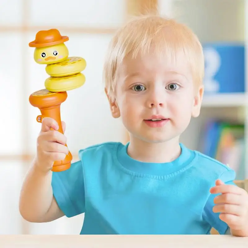 Montessori Toy Snake Shape Whistle Toy Cartoon Animal Early Education Balance Toy Rotating Hand Whistle