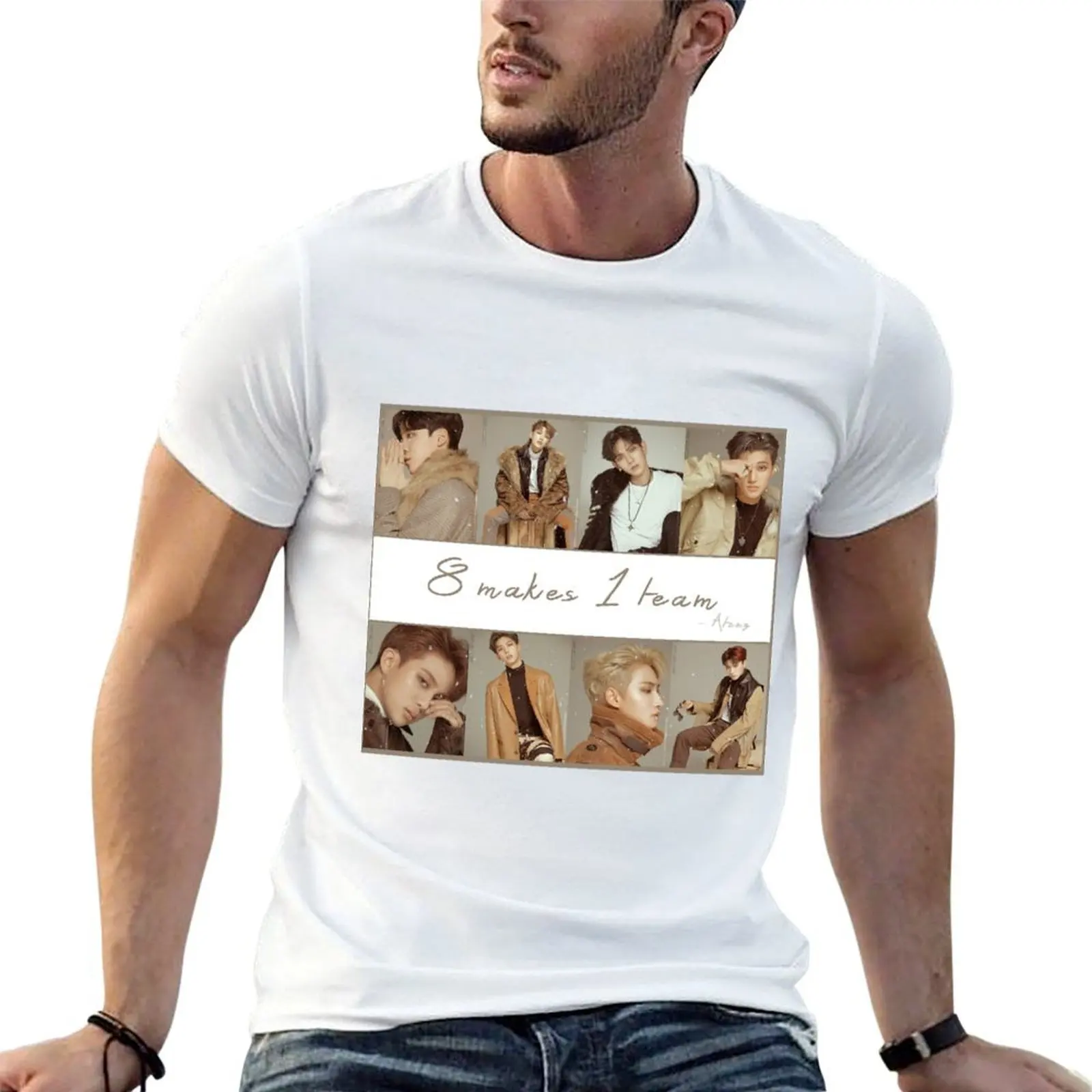 

ATEEZ -8 makes 1 team T-Shirt man t shirts for men casual man graphic t shirt T-Shirt