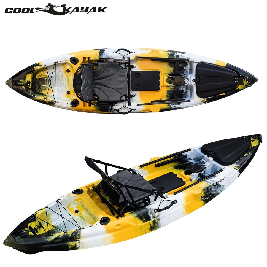 ¡Nuevo! Kayak de pesca de plástico de la mejor calidad, bote de un solo asiento en la parte superior, kayak de mar