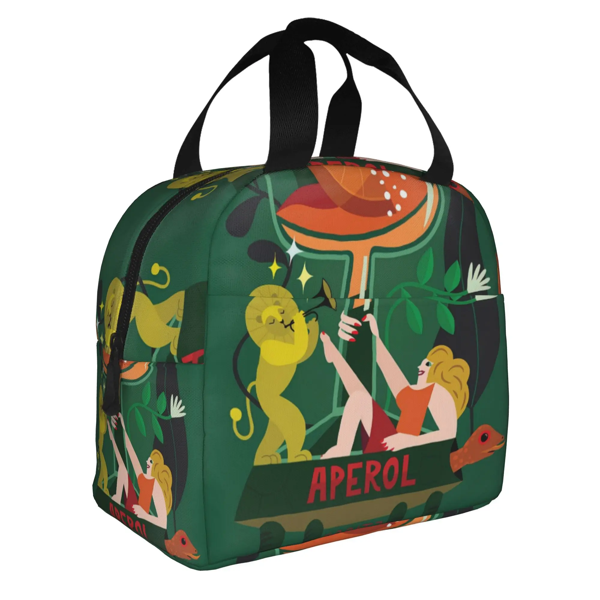 Aperol Spritz Thermal Insulated Lunch Bags Italian Cocktail Alcohol Drink Resuable Lunch Container for Outdoor Picnic Food Box