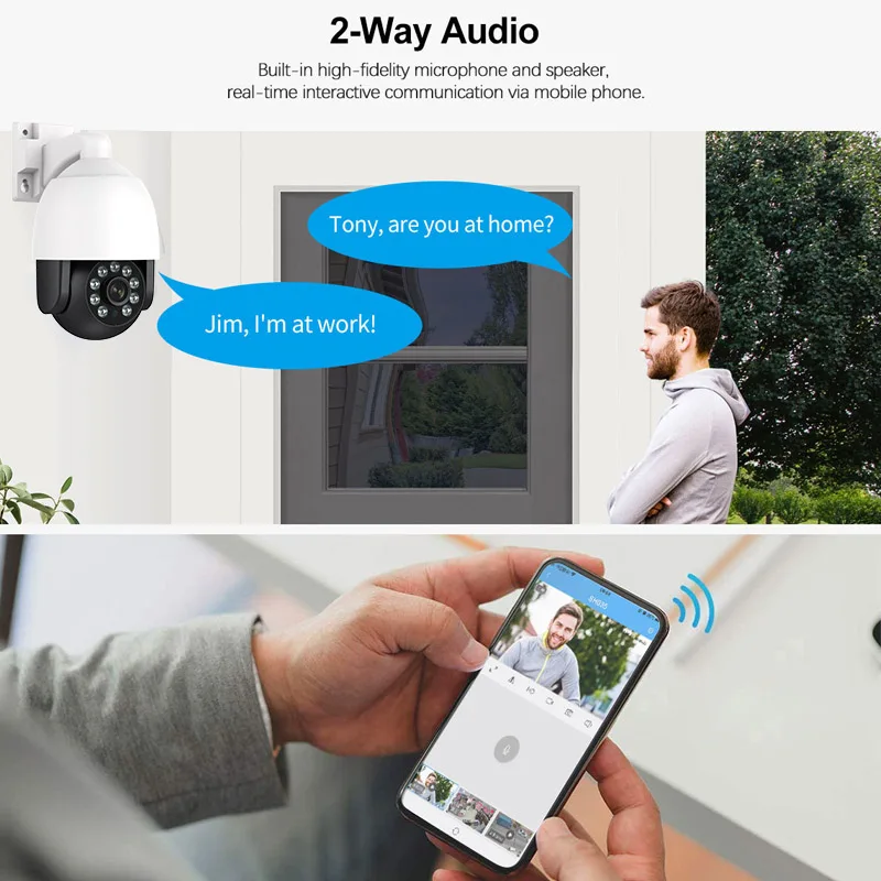 Aplicación. IP PRO o EseeCloud a todo Color 8CH 8MP 4K POE NVR KIT sistema de vigilancia IP POE Audio bidireccional domo PTZ cámara de red CCTV