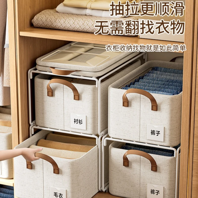 Wardrobe Storage Divider Organizer Multi Layer Clothes Storage Box Closet Shelf Space Save Cabinet Partition Rack For Household