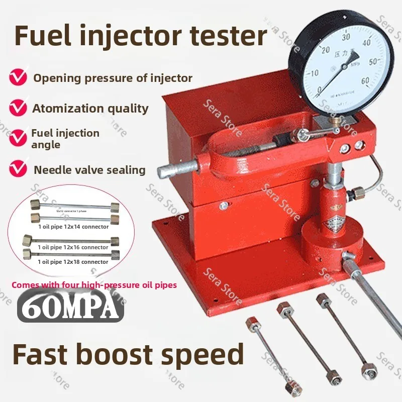 Handheld Fuel Injector Tester with Pressure Gauge, Portable Injector Calibration & Pressure Testing Tool