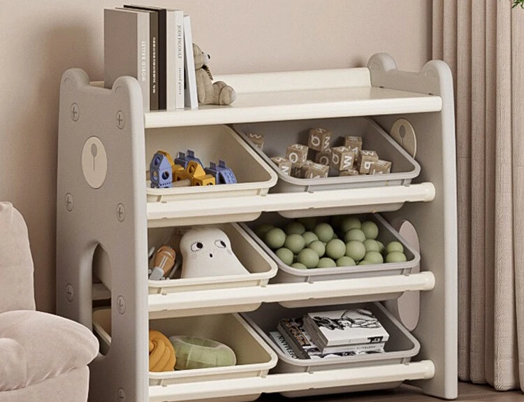 

Children's toy storage rack Large capacity multi-layer shelf Baby picture book shelf Storage sorting box cabinet