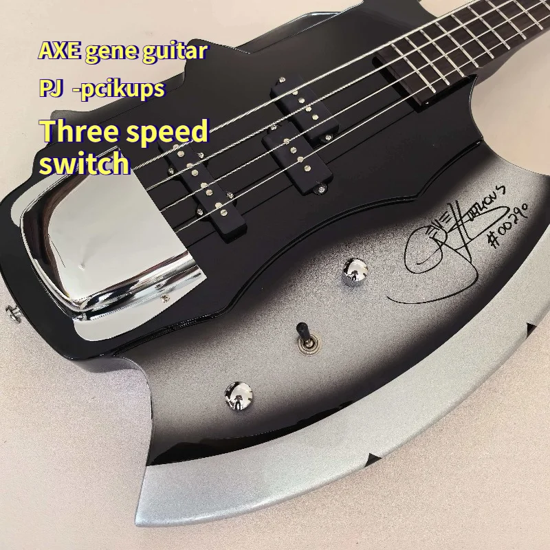 Simmons Axe Electric Guitar BSS PJ pickups Body Signature AXE2 Black Silver Gradient Heavy Metal Gorgeous Rock Live Eye catching