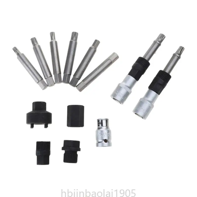 E74E Alternador Wheel Wheel Polleler Remoção Motor Auto Ferramenta Conjunto ferramentas com armazenamento para caixa