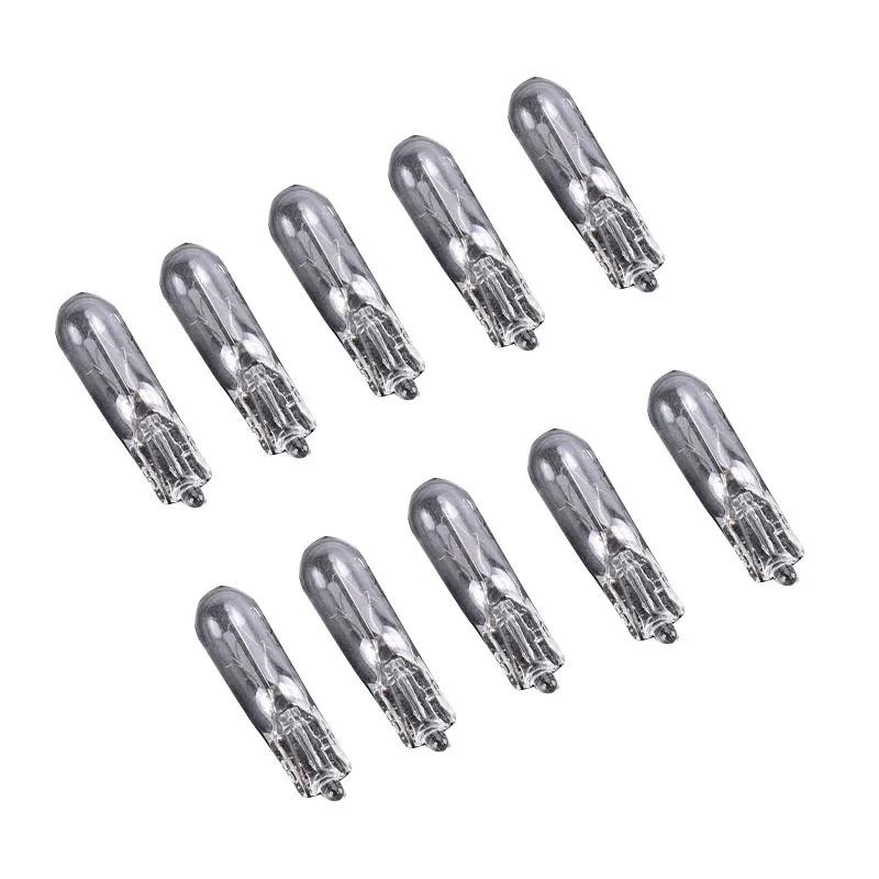 10Pcs 12V 1.2W T5 Glass Light Bulb Dashboard Instrument Panel Brake Light Bulbs
