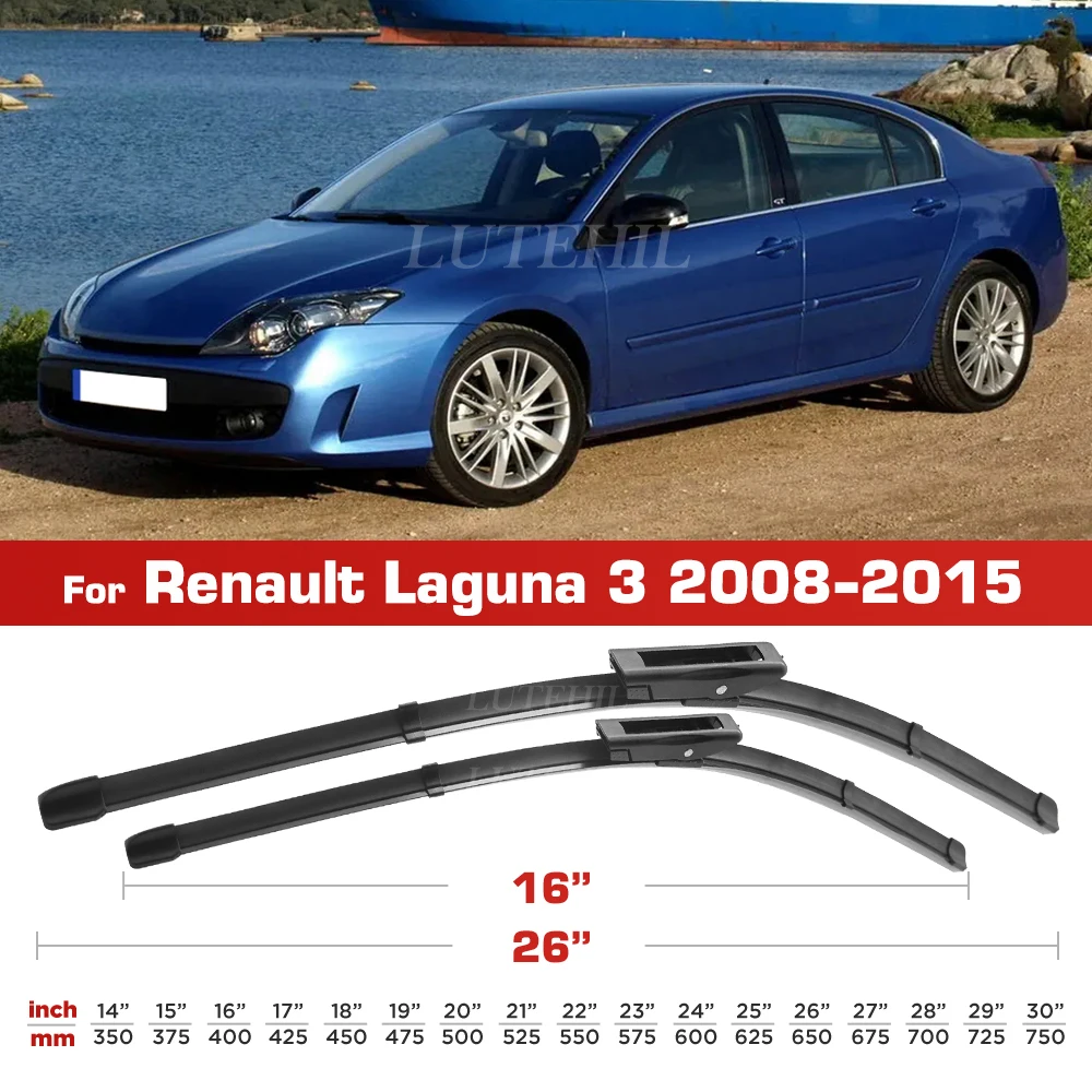 Wiper For Renault Laguna 3 2008-2015 2009 2010 2011 2012 2013 2014 Front Blades Windshield Windscreen Window Brush 26
