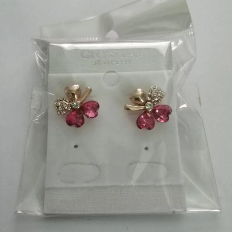 four Leaf Clover earring stud Quality popular Austrian Crystal classic fashion jewelry charm summer girl gifts birthday wedding