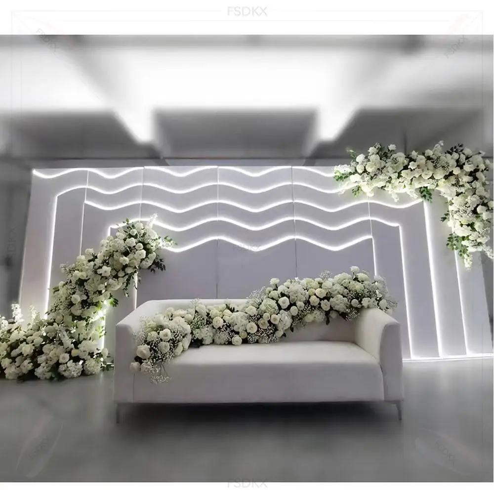 Wedding Backdrop Led Light White Pvc Display Wall Stand Light  Backdrop Pvc Panel Arch Stand Stage Decoration
