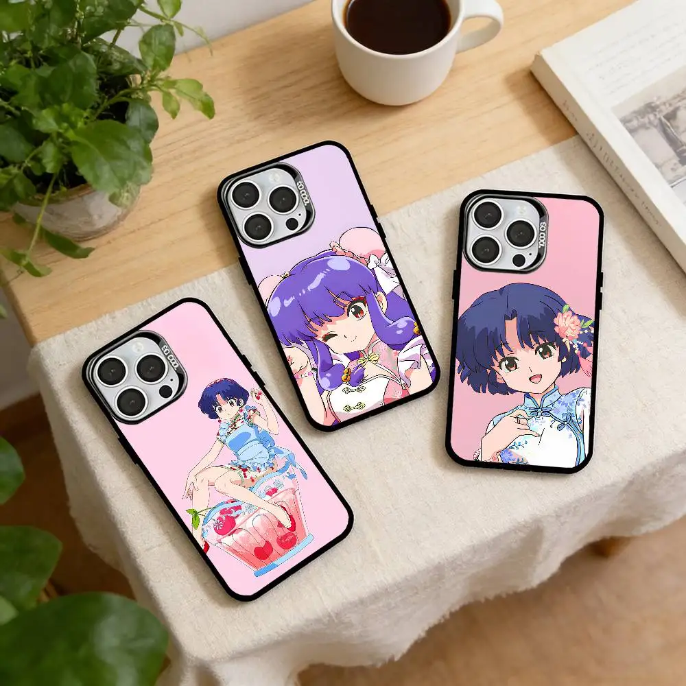

Anime Ranko Phone Case For iPhone 17,16,15,14,13,12,11 Plus,Pro Max,XS,Colored Silver Plated Inside Cover