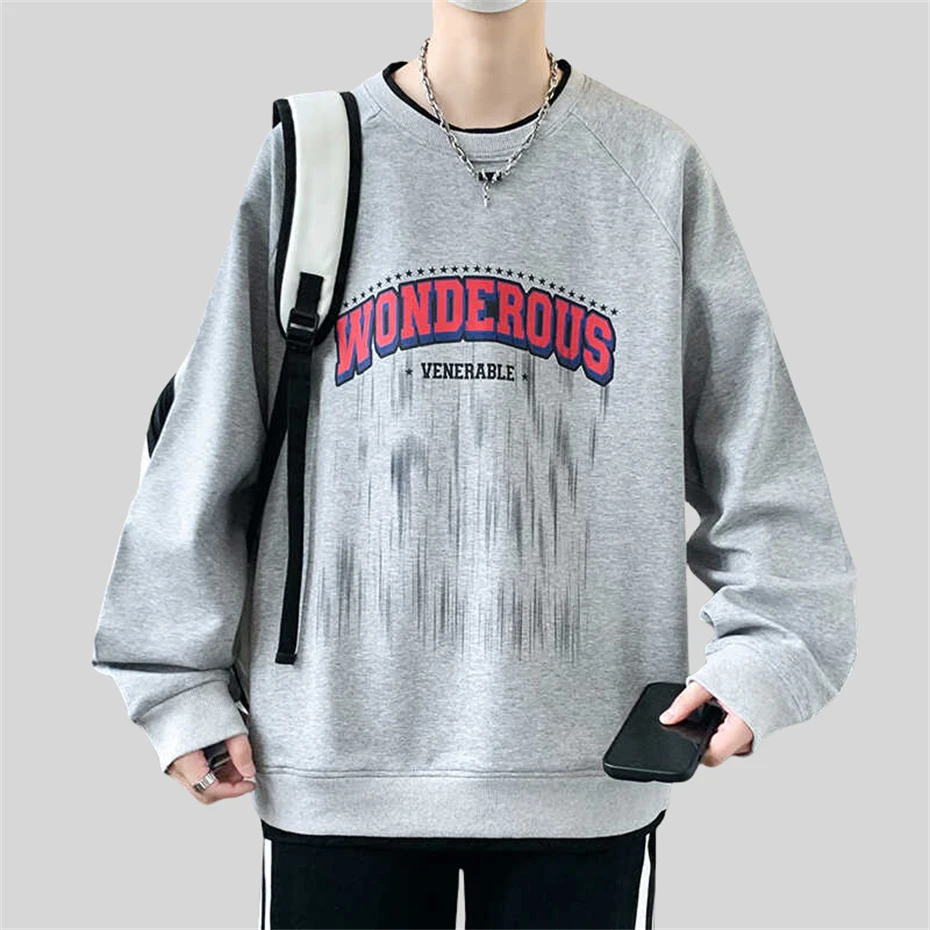 

Harajuku Letter Print Sweatshirts Men Loose Casual Sweatshirts Mens Hip Hop Sweatshirt Streetwear Spring Autumn Men Clothing