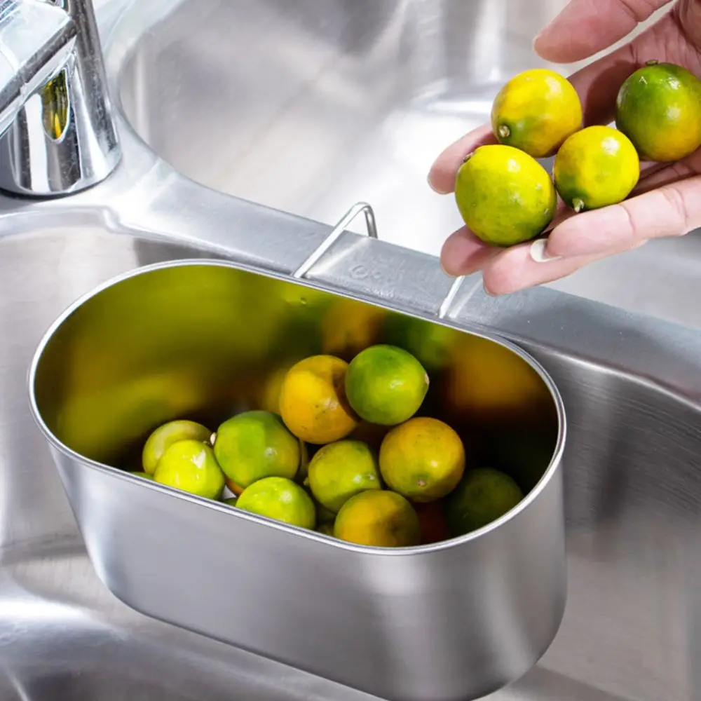 

Портативный фильтр из нержавеющей стали, устойчивый к ржавчине настенный дренажный корзина, компактный, экономия времени, сливная стойка для кухонной раковины