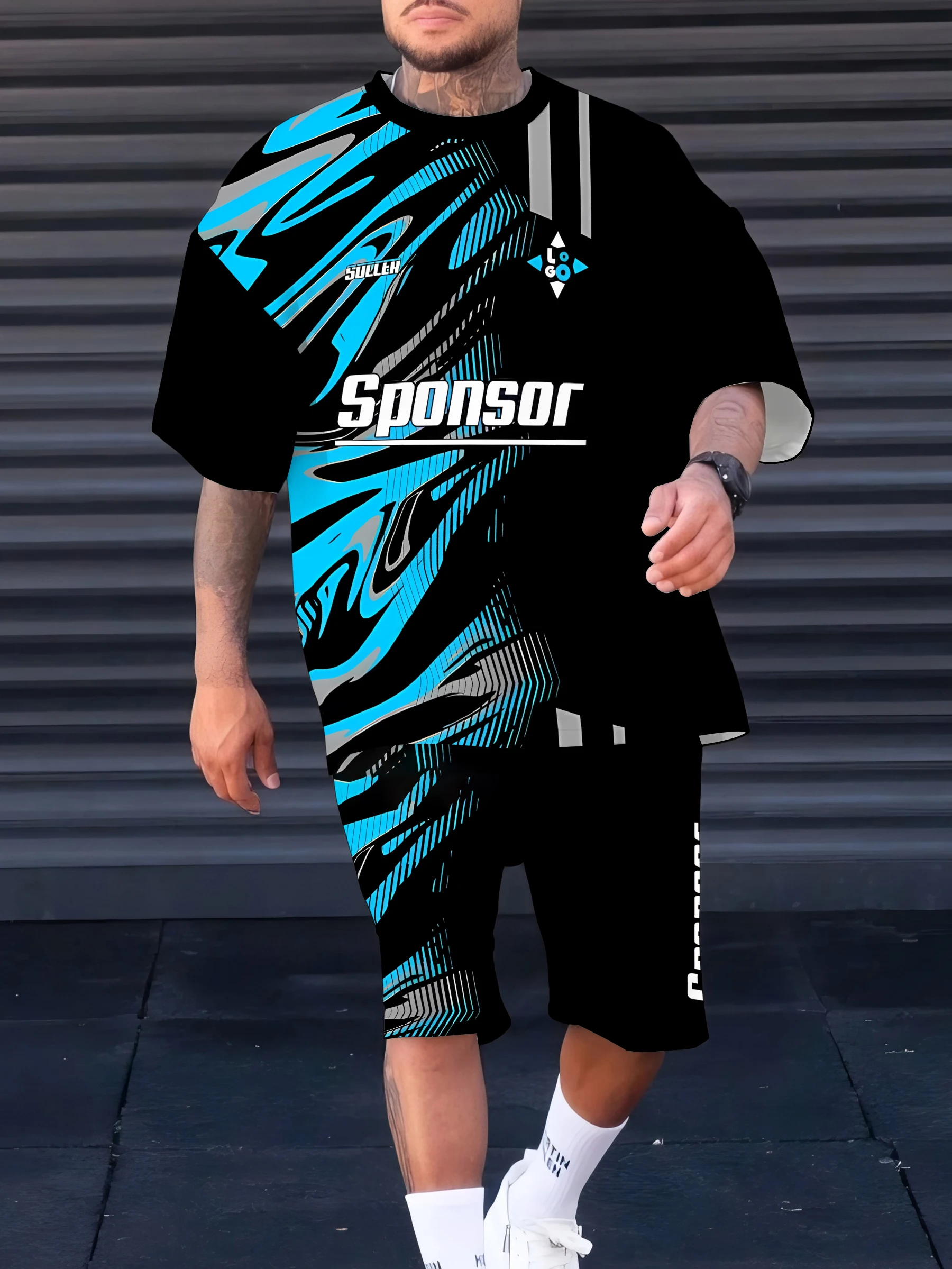 

The 2025 summer new men's suit 3D printed casual fashionable lightweight and breathable outdoor men's wear