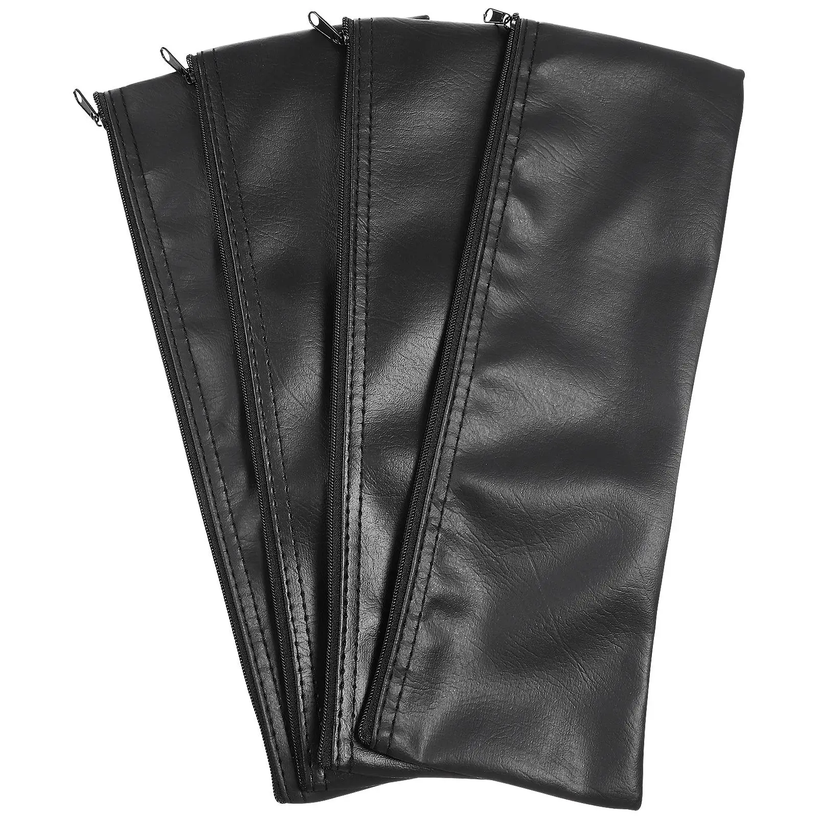 4 Pcs Microphone Storage Bag PU Protective Case Travel Portable Holder Wear Resistant Mic Pouch Outdoor Dustproof Water