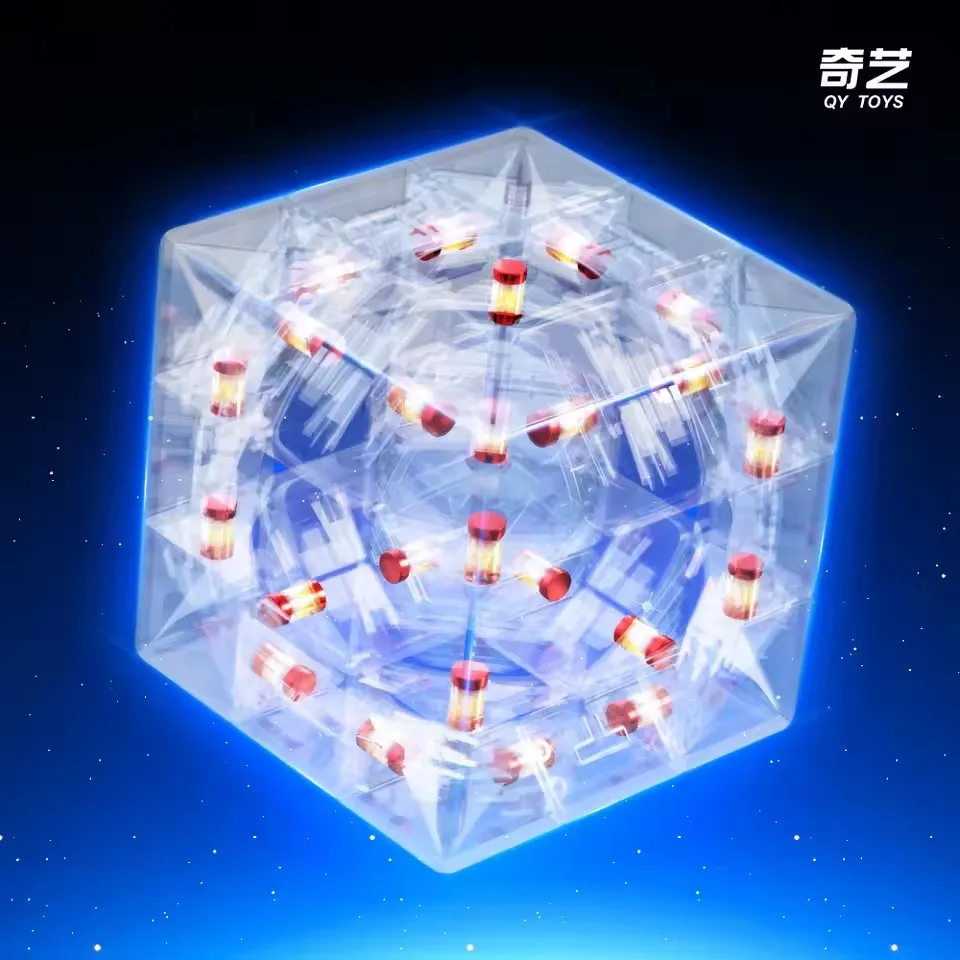 Qiyi Racing Void Cube Magnetic UV Magic Speed Cube Stickerless Fidget Toys Cubo Magico Puzzle Qiyi Hollow 3x3 M