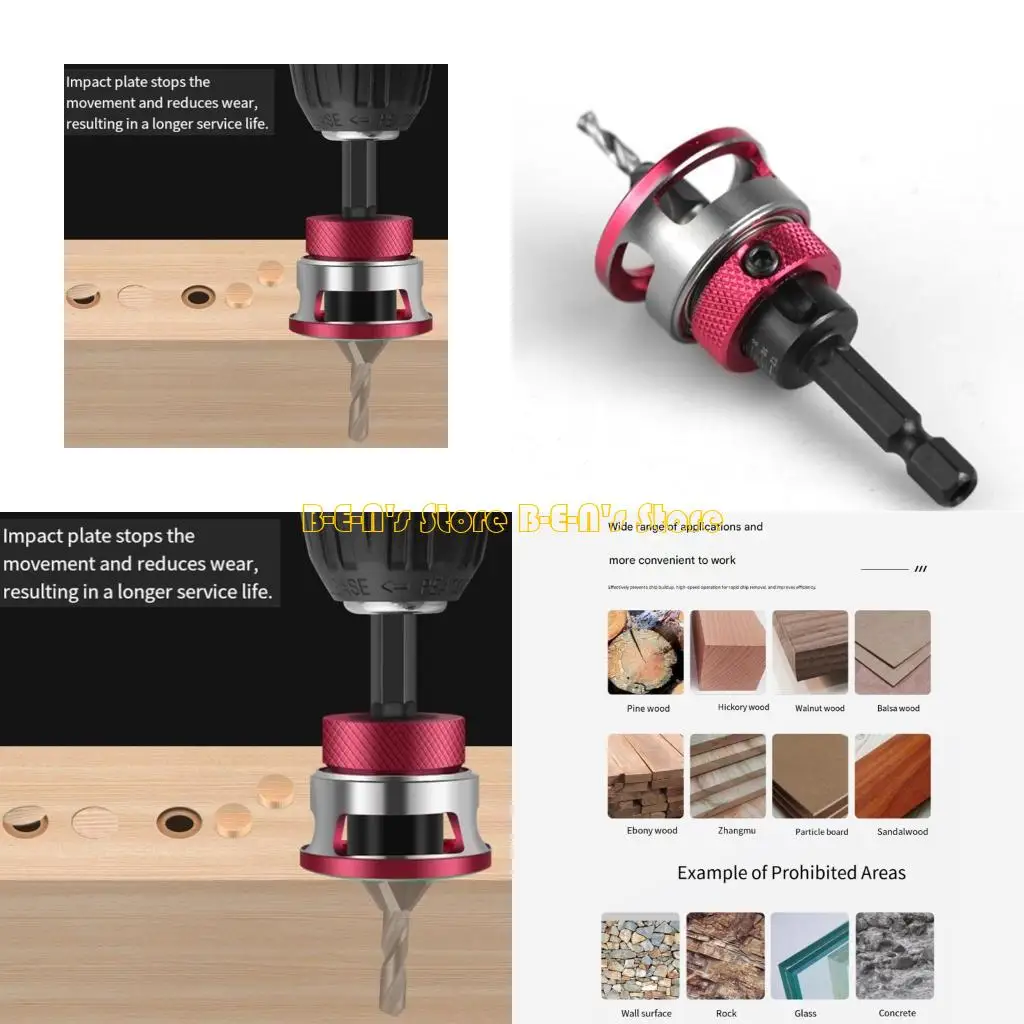 Y1AD 6Pieces High Efficiency Two Flutes Countersink Drills for Wood Processing Projects