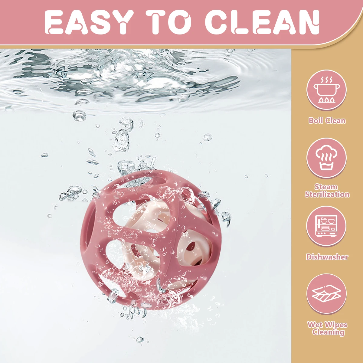 Bola doble de silicona para bebé, bolas de juguete para roedores, sin BPA, cuentas de silicona masticables para la dentición del bebé, collar de dentición DIY, Juguetes