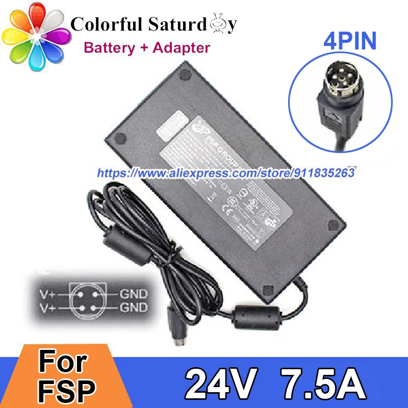 Original 24V 7.5A 180W Adapter Charger For FSP FSP180-AAAN1 Switching Power Supply 4PIN