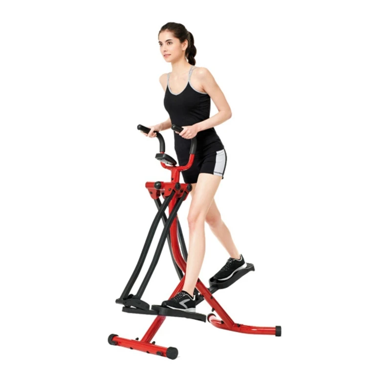 Foldable 2 in 1 Elliptical Trainer Space Walking Stepper Indoor Home Low Impact Fitness Equipment for Seniors Elderly Workout