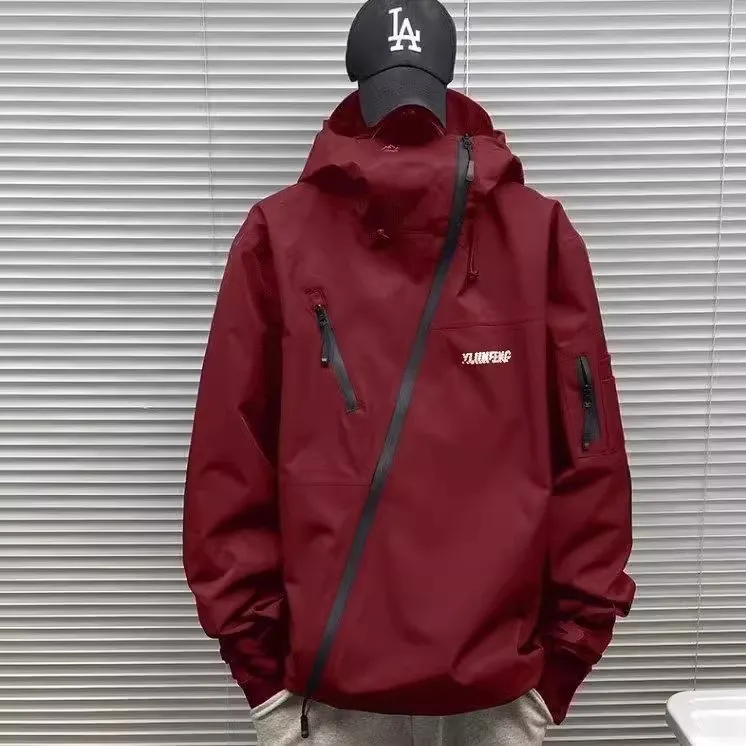 

Куртка большого размера с капюшоном на молнии, для активного отдыха, с высоким воротником, весна-осень, ветрозащитная, повседневная одежда