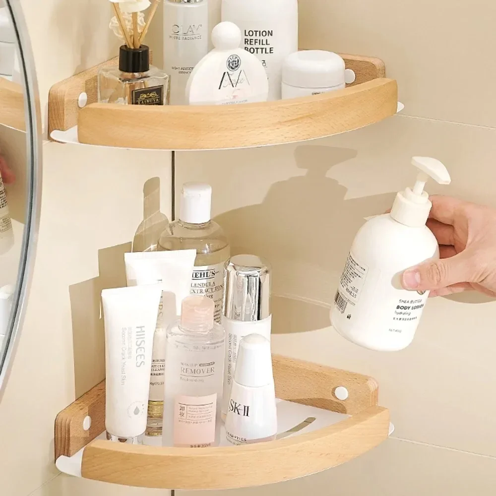 Shower Corner Organizer Storage，Bathroom Storage Shelves, Bathroom Corner Rack on Wall,no Drill Bath Shelf,household Items