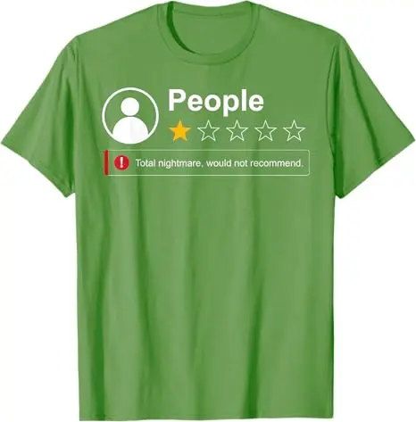Funny People One Star Total Nightmare Would Not Recommend T-Shirt Y2k Sarkastisches Humor-T-Shirt mit 1-Sterne-Bewertung für Menschen mit Humor – Detail 4