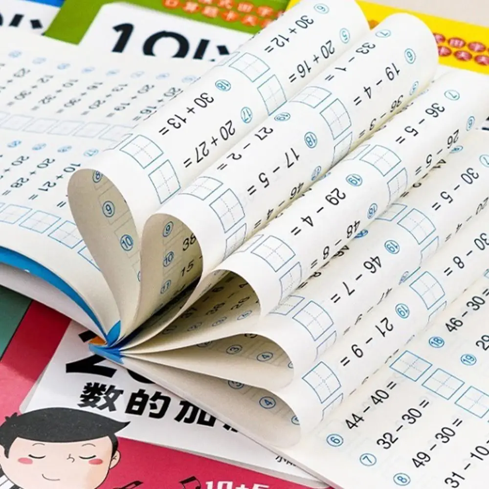Paper Arithmetic Exercise Books Handwritten Addition and Subtraction Arithmetic Question Book Within 100 Within 10