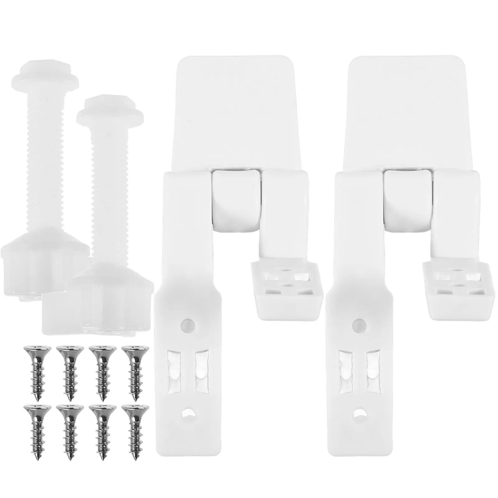 

1Pair Toilet Seat Hinge Parts Replacement Kit Heavy Duty ABS Hardware Includes Bolts Nuts Screws Fits Standard Toilets