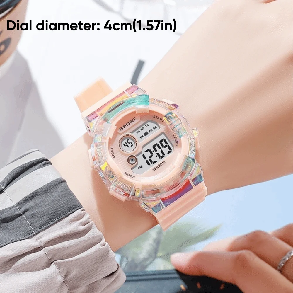 Immagine 7: Orologi sportivi impermeabili per bambini, quadrante luminoso, luce notturna, orologio sportivo, funzione sveglia, orologio digitale a LED per ragazzi e ragazze