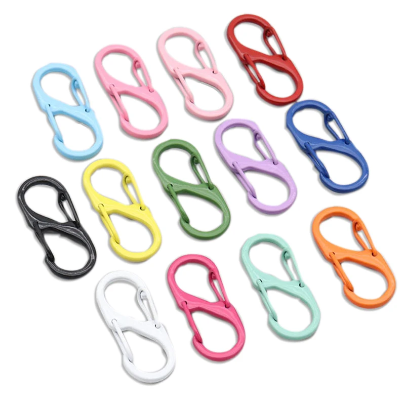 5 Pieces S-shaped Mountaineering Buckle 8-shaped Metal Two-way Spring Buckle DIY Keychain Jewelry Pendant Connection Buckle