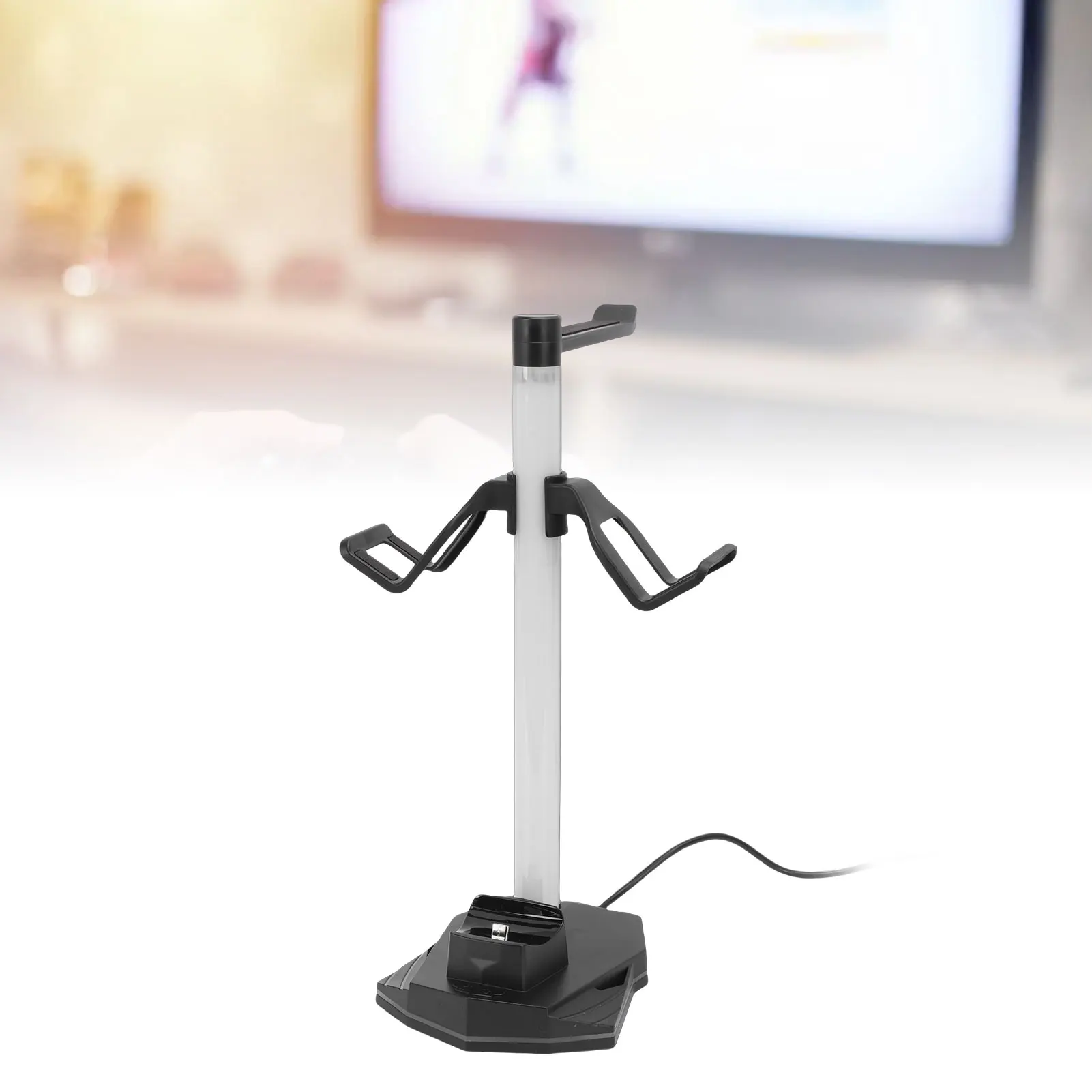 

Game Controller and Headphone Holder Fit for Switch 2 Controller Pro RGB Headset Stand with 1xUSB C Dual USB2.0 Ports 4 Lighting