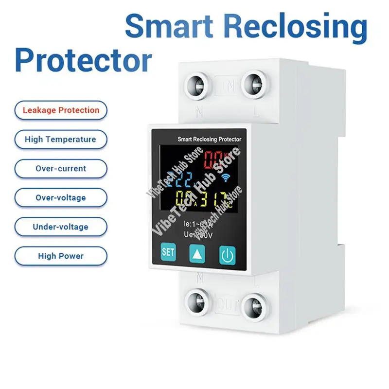 2x-zigbee-tuya-smart-life-2p-63a-circuit-breaker-earth-leakage-over-under-voltage-protection-protector-a20r