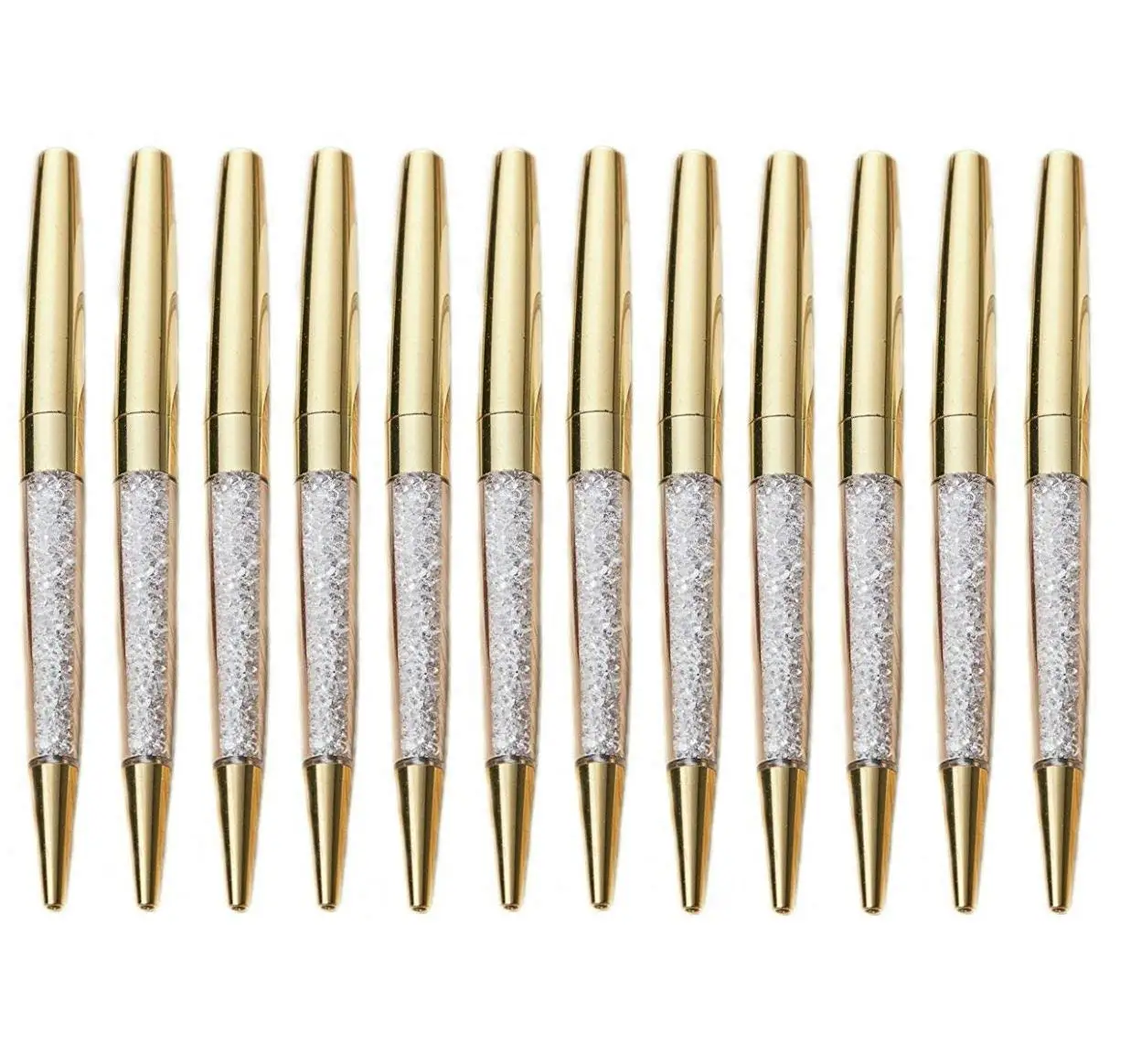 5pcs Crystal Ballpoint Pen Stationery Office School Supply Twist Open Metal High Quality Roller Rose Gold Free Custom Logo Name
