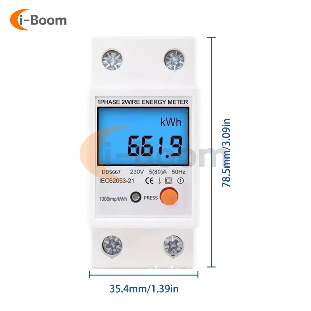 DDS667 AC110V 220V Digital Single Phase Energy Meter Tester Electricity Usage Monitor Ampermeter Power Voltmeter  Energy Meter