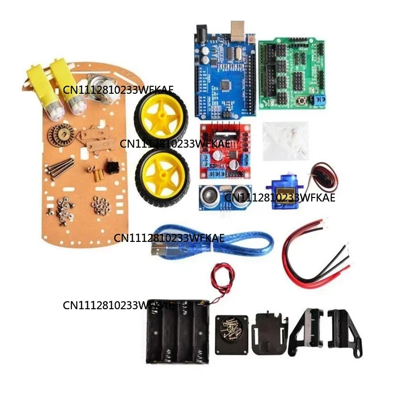 New Avoidance tracking Motor Smart Robot Car Chassis Kit Speed Encoder Battery Box 2WD Ultrasonic module For Arduino kit