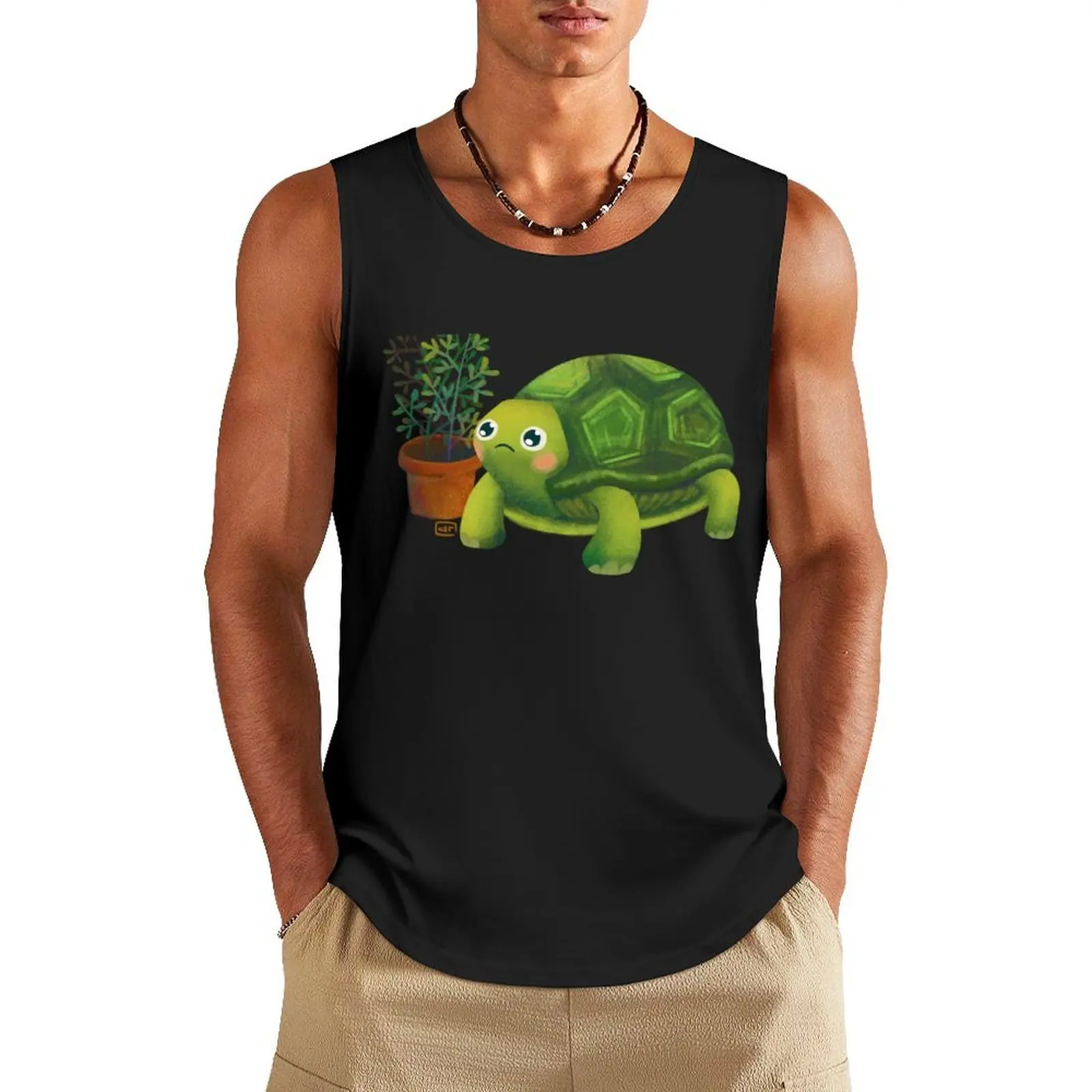 

Concerned Turtle Tank Top Men's tops clothing men Japanese t-shirt