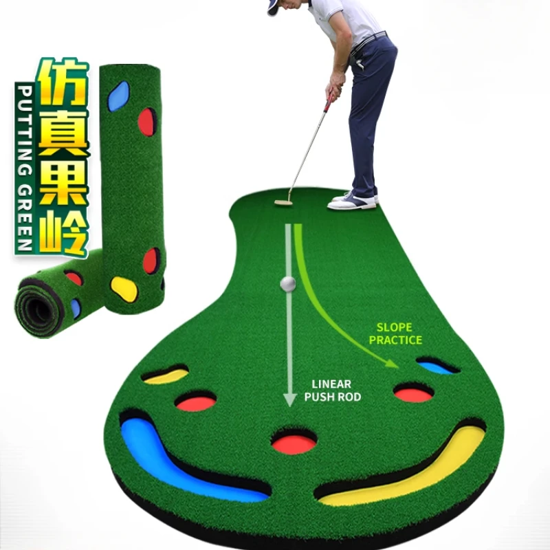 Indoor golf putter office mini green emulator family kids carpet toy set