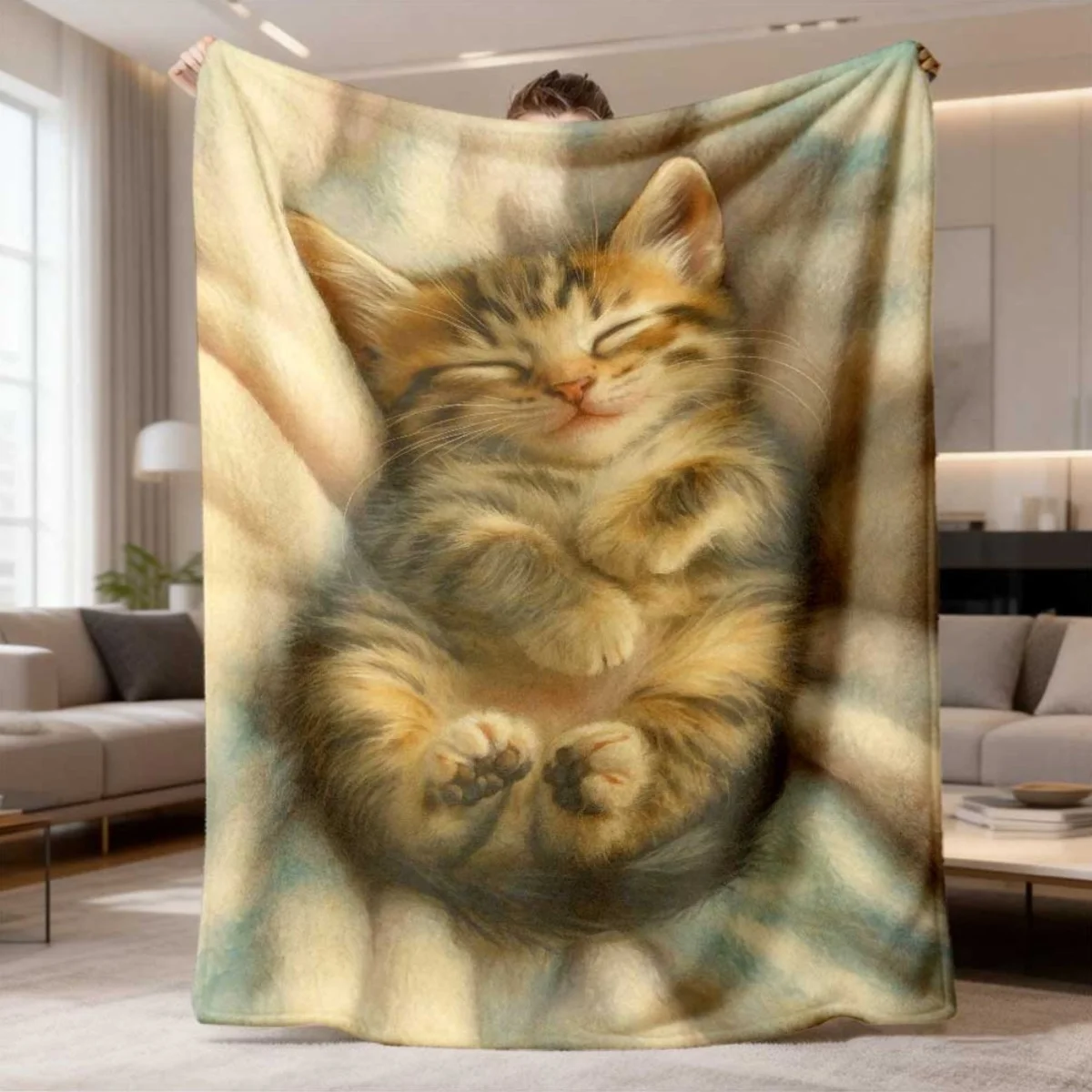 Black Cat Staff Musical Note Throw Blanket for Indoor Sofa Bed Office Daily Use Birthday Anniversary Music lover Meetup Gift