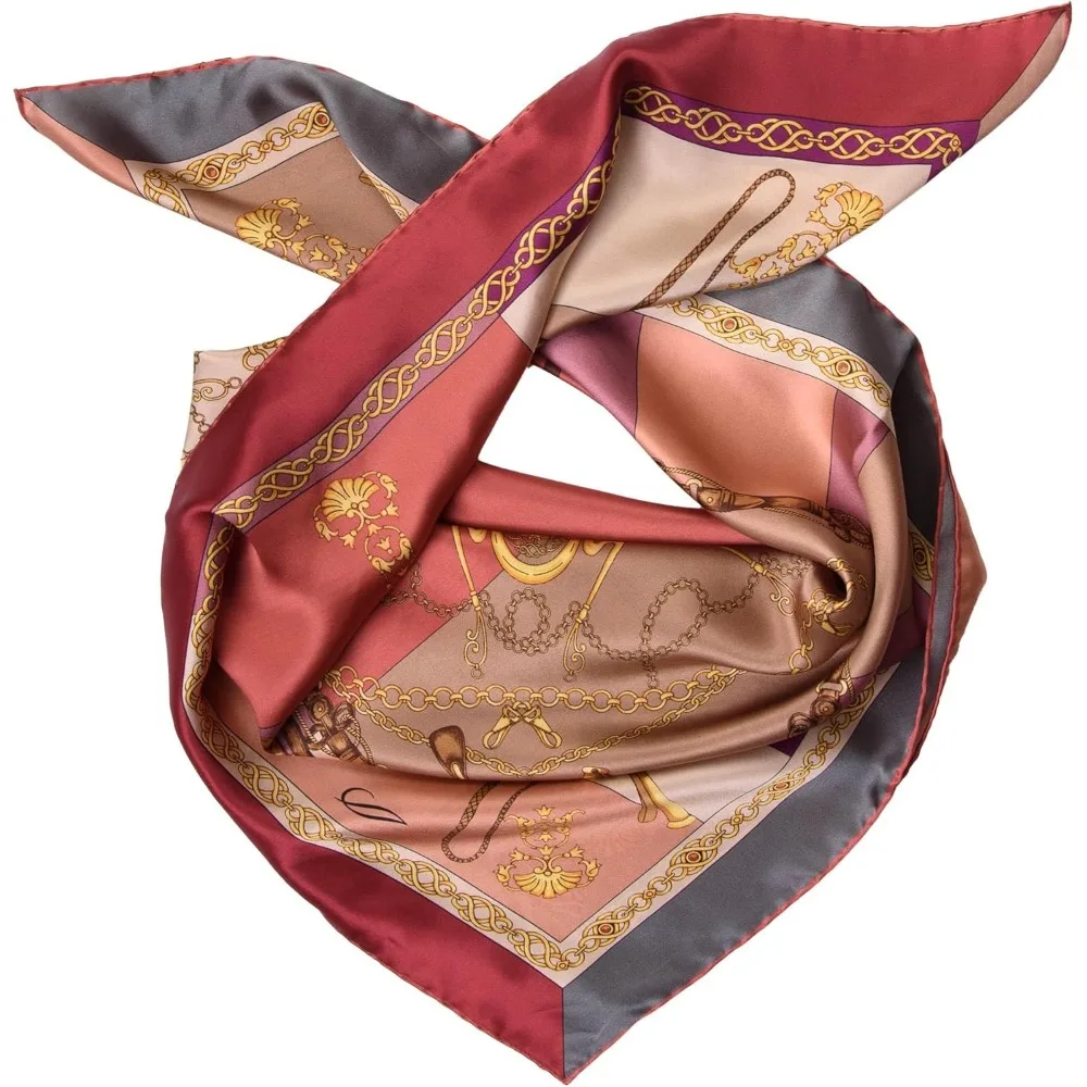 Italienische quadratische Schals aus 100 % Seide – Luxus-Damenschals, 35 cm, hergestellt in Italien, Modeaccessoires