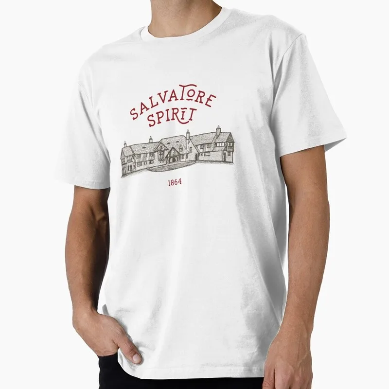 Salvatore House Retro The Vampire Diaries Graphic T‑Shirt TV Show Fan Gift Unisex Y2K Streetwear Short Sleeve Casual Tee Tops
