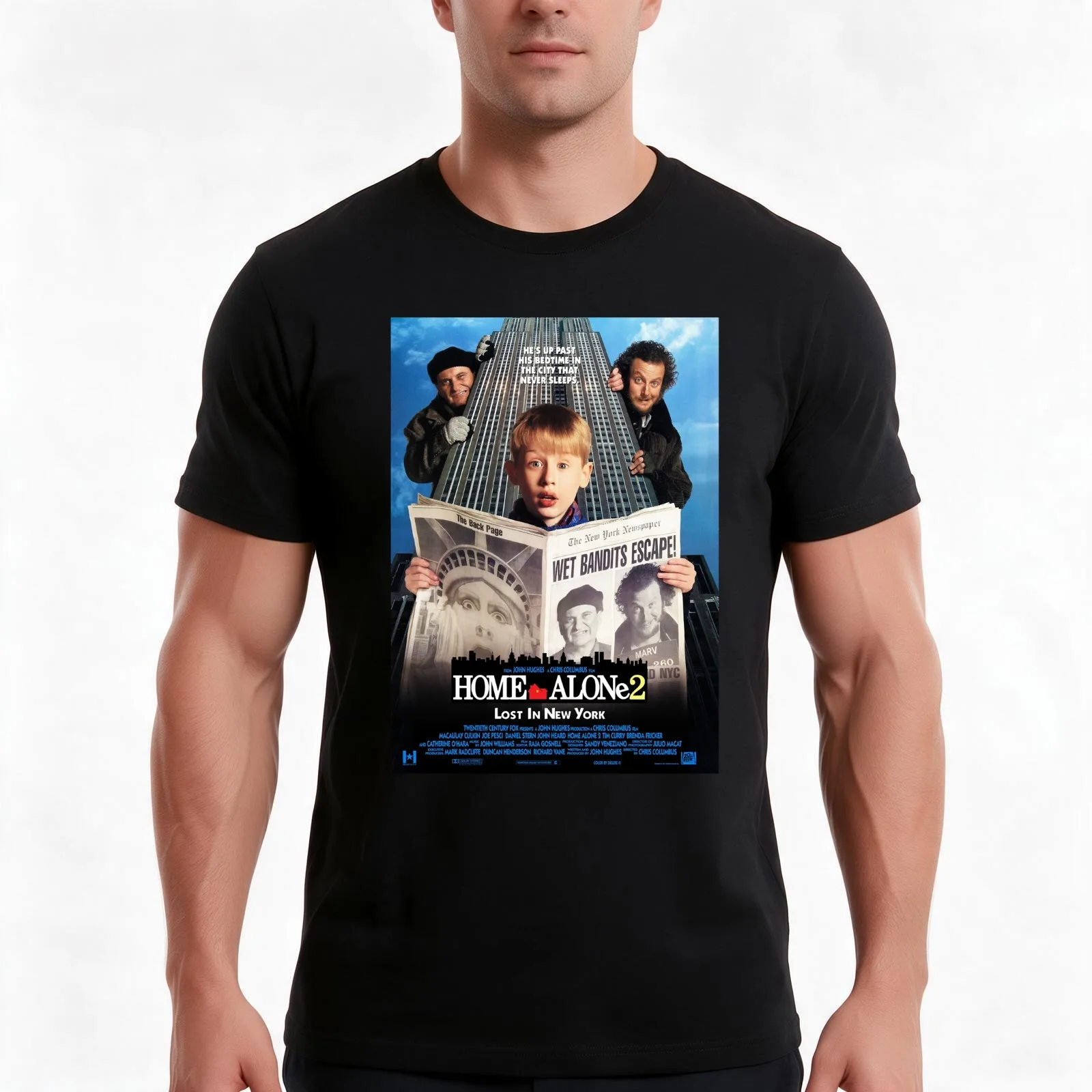 Home Alone 2 Lost in New York T-Shirt Summer Casual Cotton Tee Oversized Streetwear Tops Vintage Graphic Print 100% Cotton