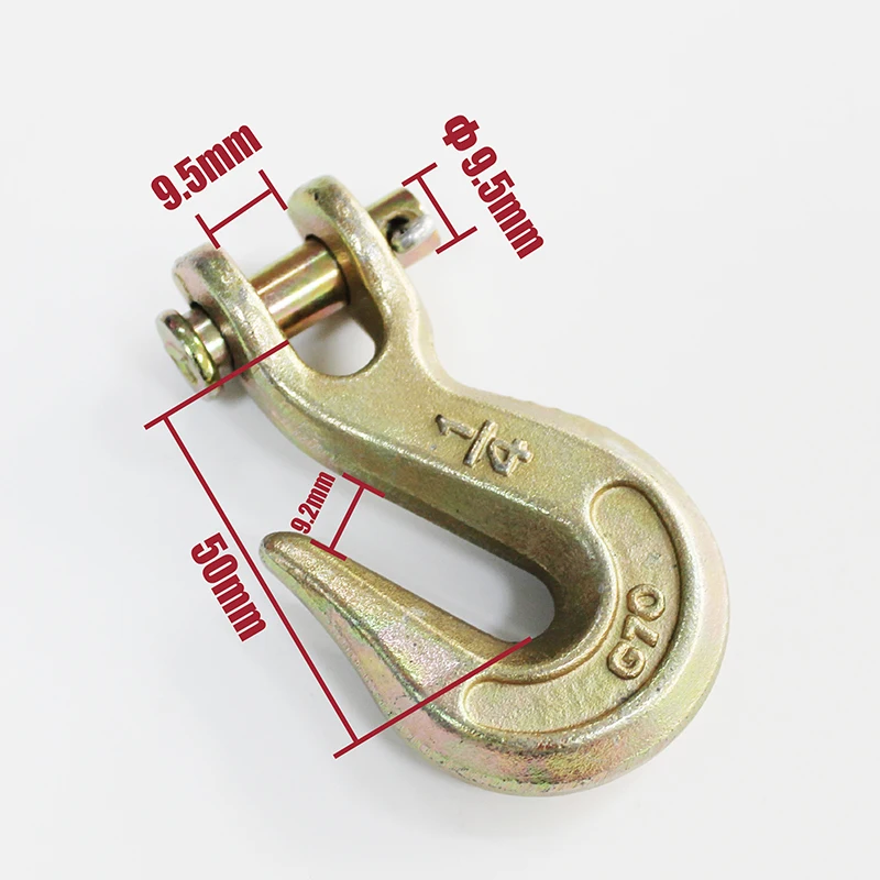 

1/4" Clevis Grab Hook with Safety Latch,Zinc-Plated Clevis Slip Hook with Latch Grade 70