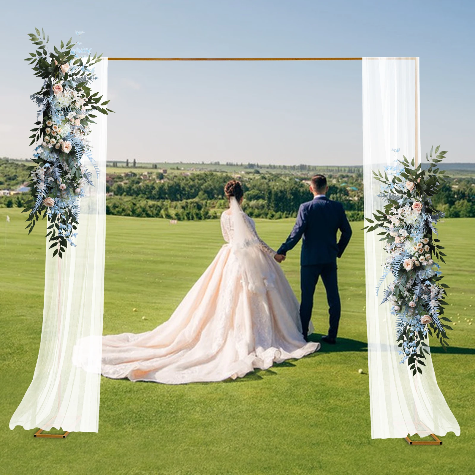 

118 × 118 Inch Wedding Arch Stand with For for Weddings, Anniversaries, Birthday Parties, Baby Showers, Graduations, Dates