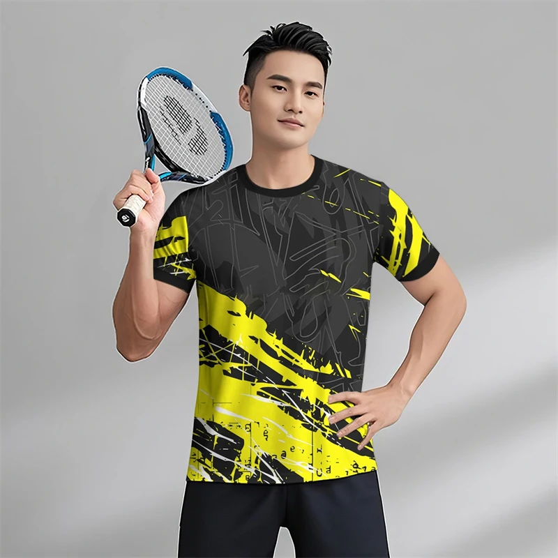

Men's Quick Drying Short Sleeve Sports T Shirt Fitness Running Tennis Sportswear T-shirts Summer Trendy Outdoor Breathable Tees