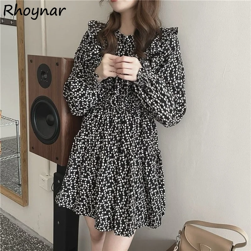 

Dress Women M-4XL Black College Vestido De Mujer All-match Flare Sleeve A-LINE Spring Birthday Harajuku Youth Hot Print Clothes