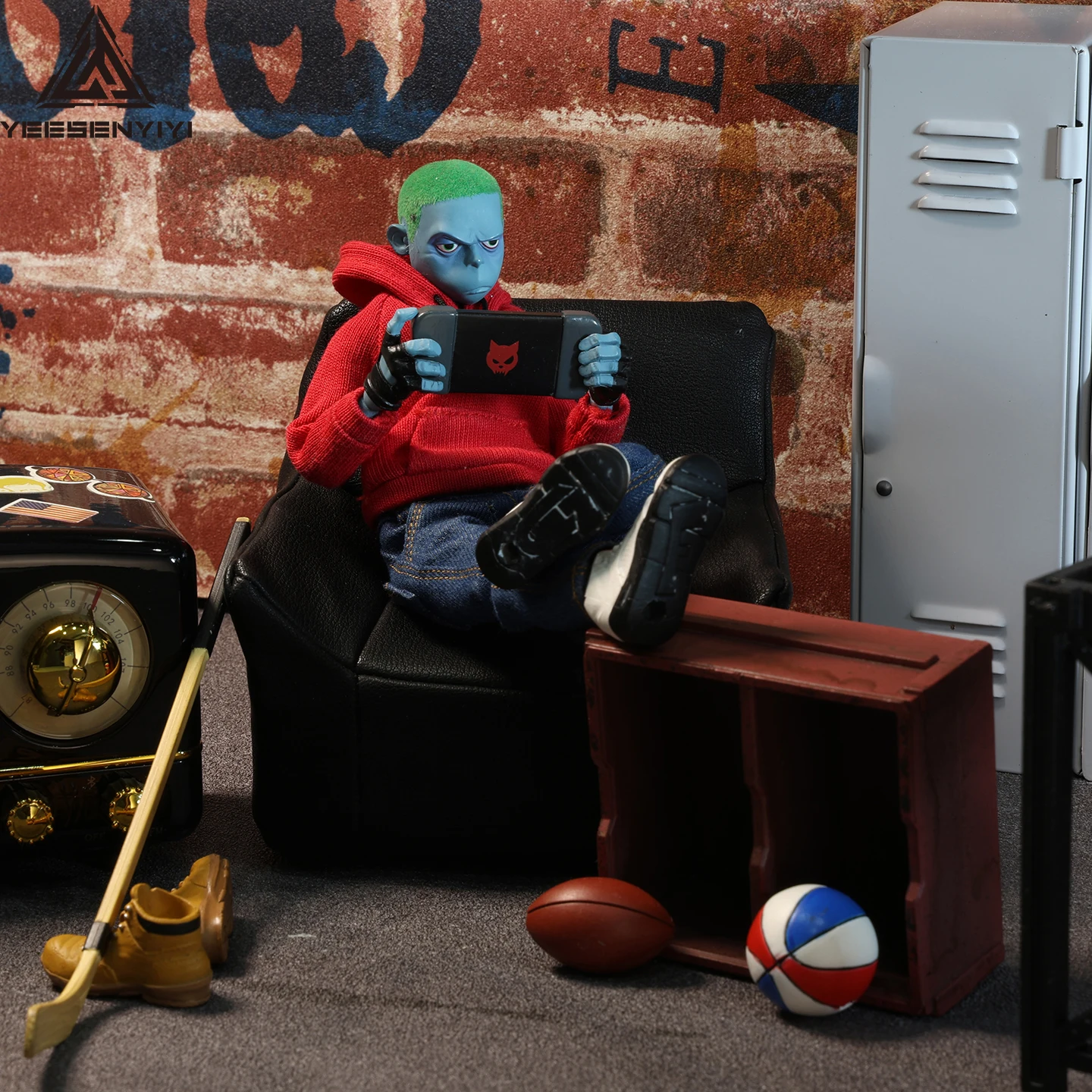 ミニチュア 1/12 PU ソファ 6 インチおよび 1/8 アクションフィギュア用 BJD ドールハウスシーンアクセサリー縮小ソファ